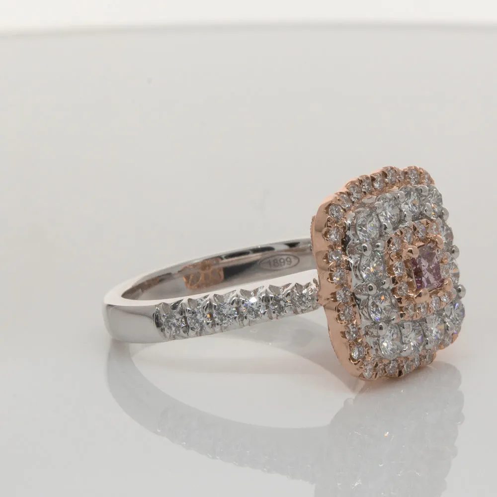 18ct White & Rose Gold .20ct Pink Diamond Ring