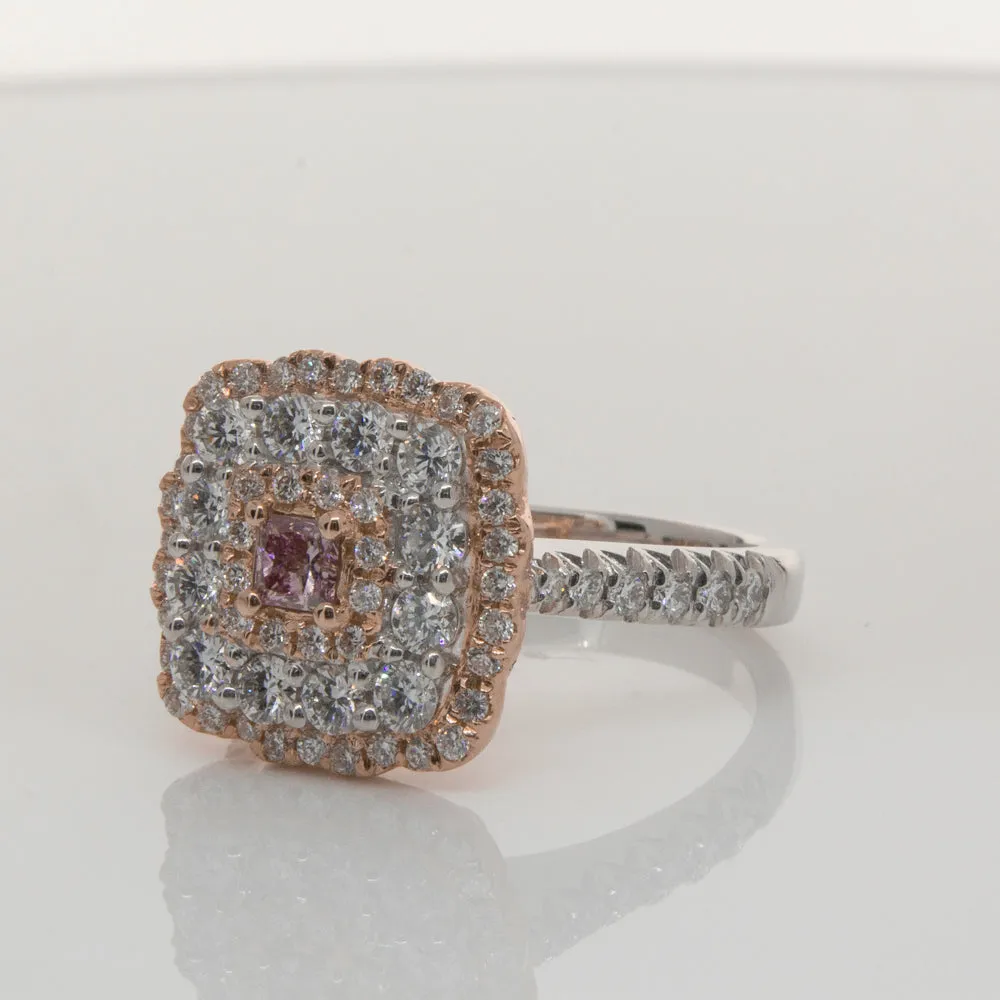 18ct White & Rose Gold .20ct Pink Diamond Ring