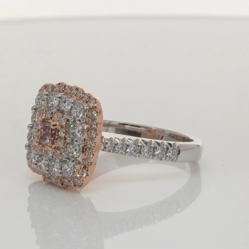 18ct White & Rose Gold .20ct Pink Diamond Ring