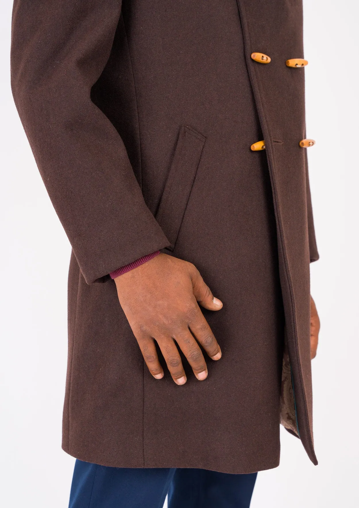 Brown Wool Signature Peacoat