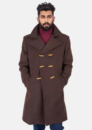 Brown Wool Signature Peacoat