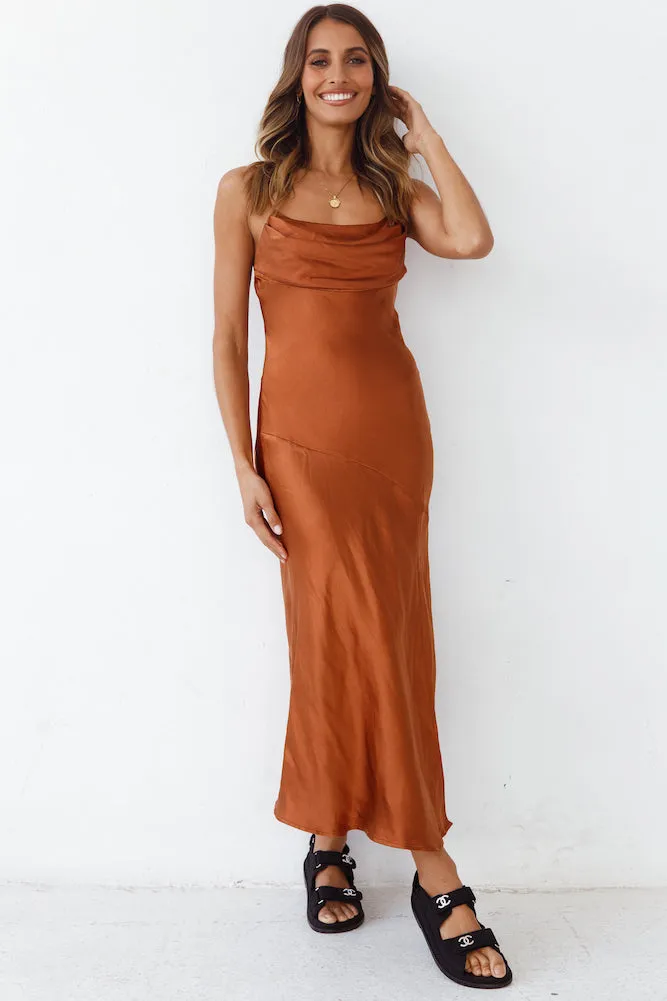 Burning Bright Maxi Dress Brown