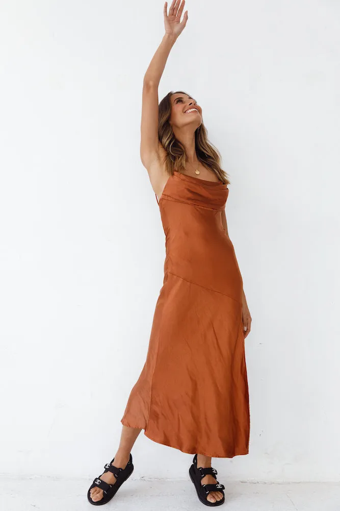 Burning Bright Maxi Dress Brown