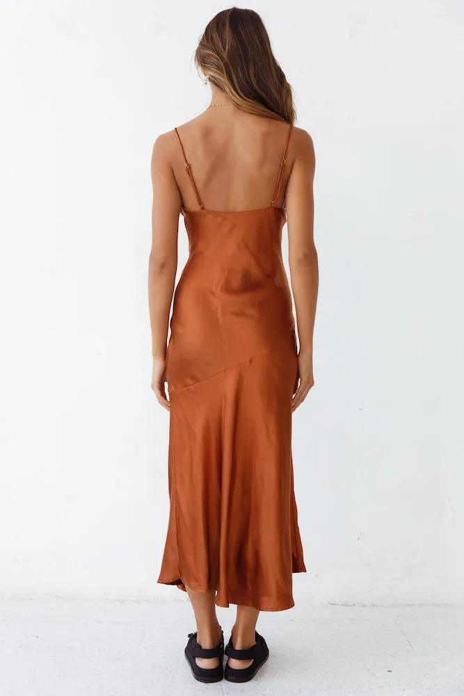 Burning Bright Maxi Dress Brown