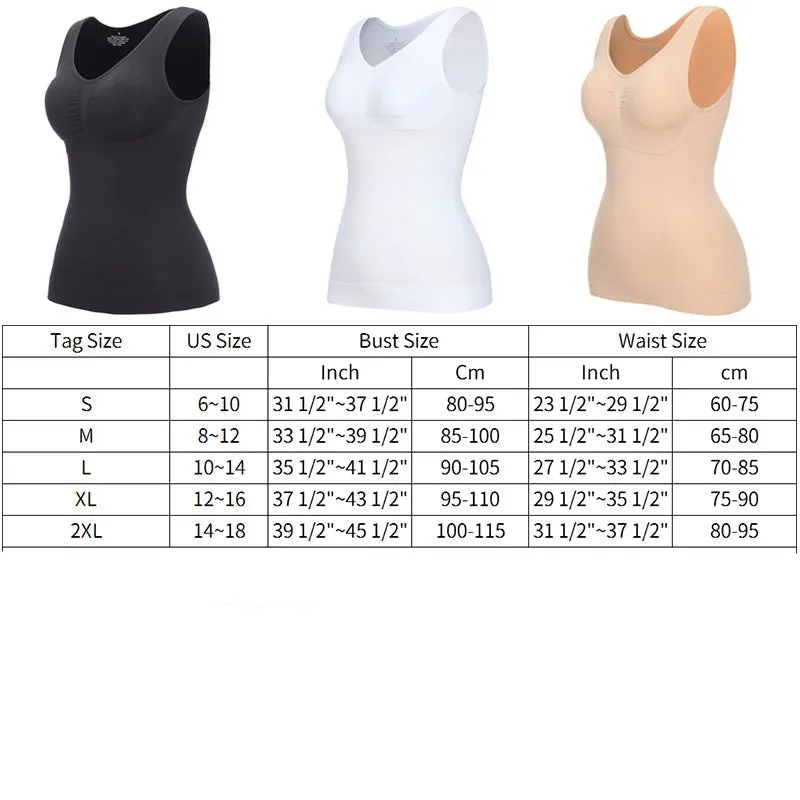 Camisole Padded Compression Shape Wear Tank Top