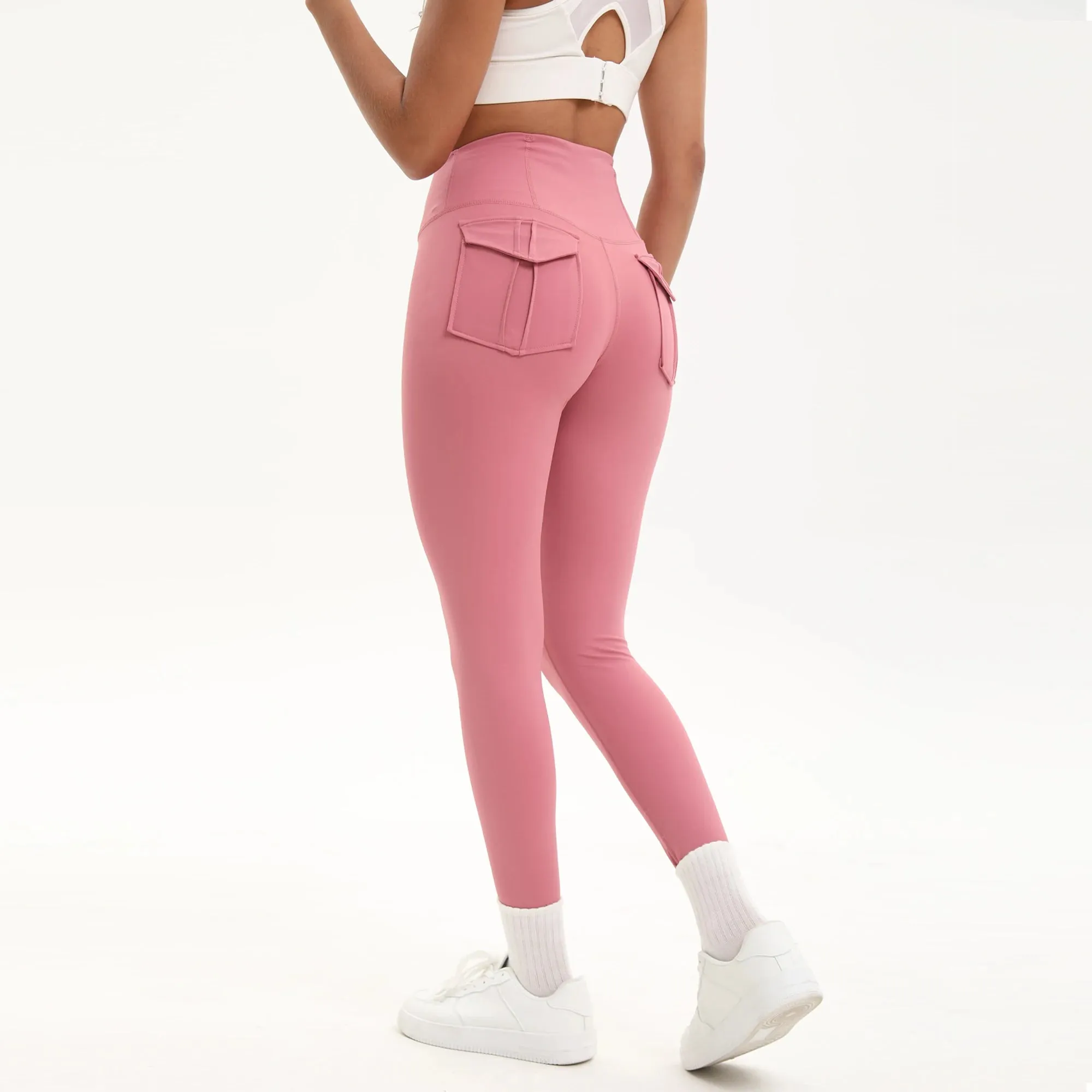 Cargo Wind Fitness Pants Women With Pocket Sports Leggings Stretch High Waist Peach Hip Yoga Pants Long Pants To Wear