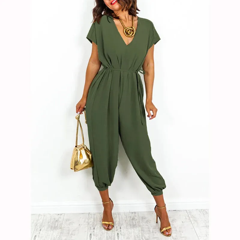 Elegant Short Sleeve Jumpsuit