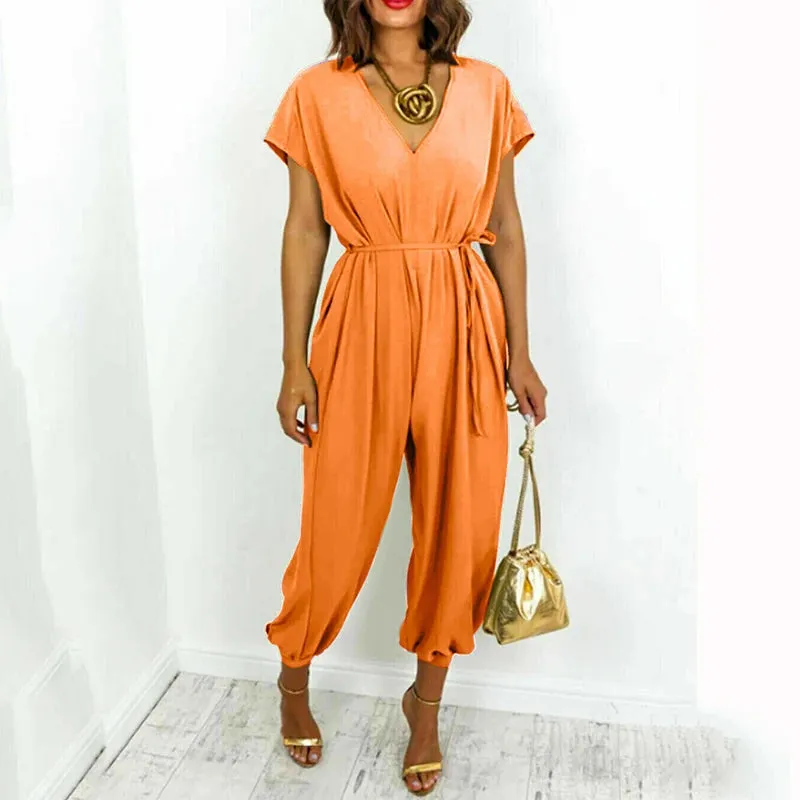 Elegant Short Sleeve Jumpsuit