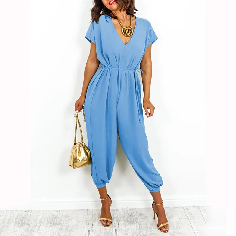 Elegant Short Sleeve Jumpsuit