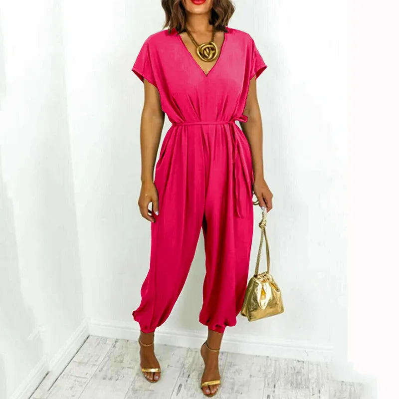 Elegant Short Sleeve Jumpsuit