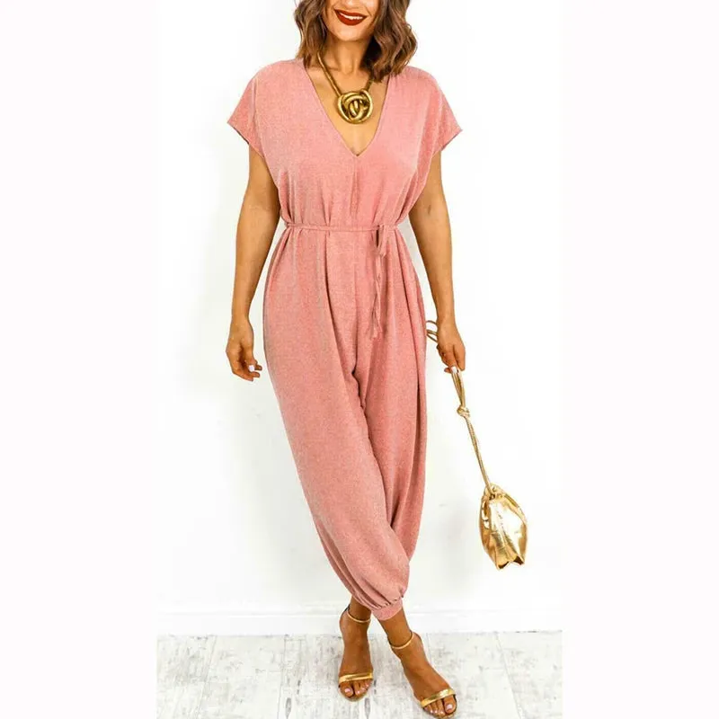 Elegant Short Sleeve Jumpsuit