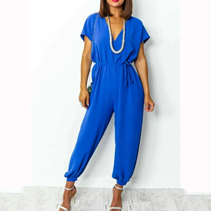 Elegant Short Sleeve Jumpsuit