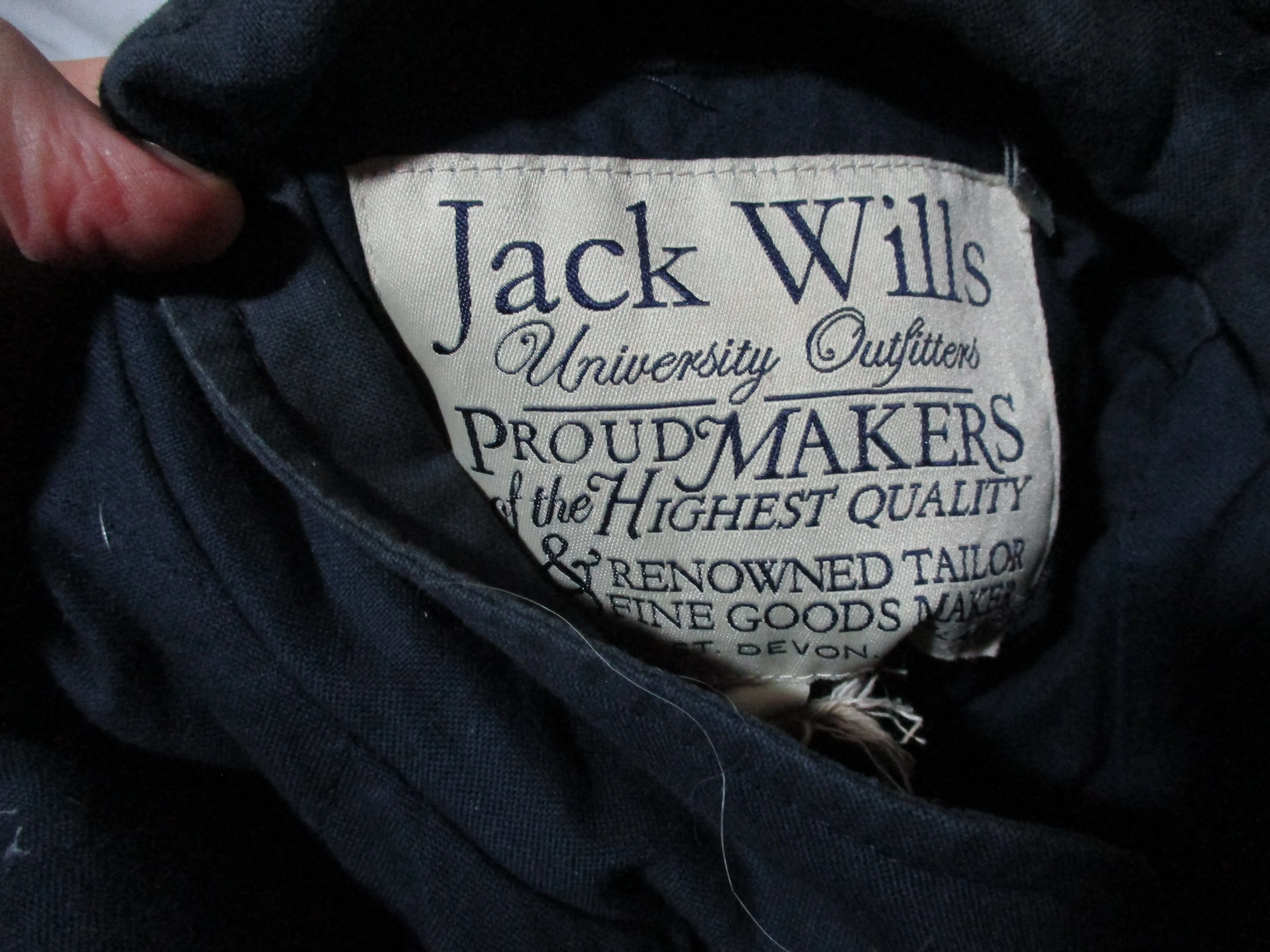 JACK WILLS ENGLAND Cotton Quilted Field Barn JACKET Coat L Fall winter Navy Blue