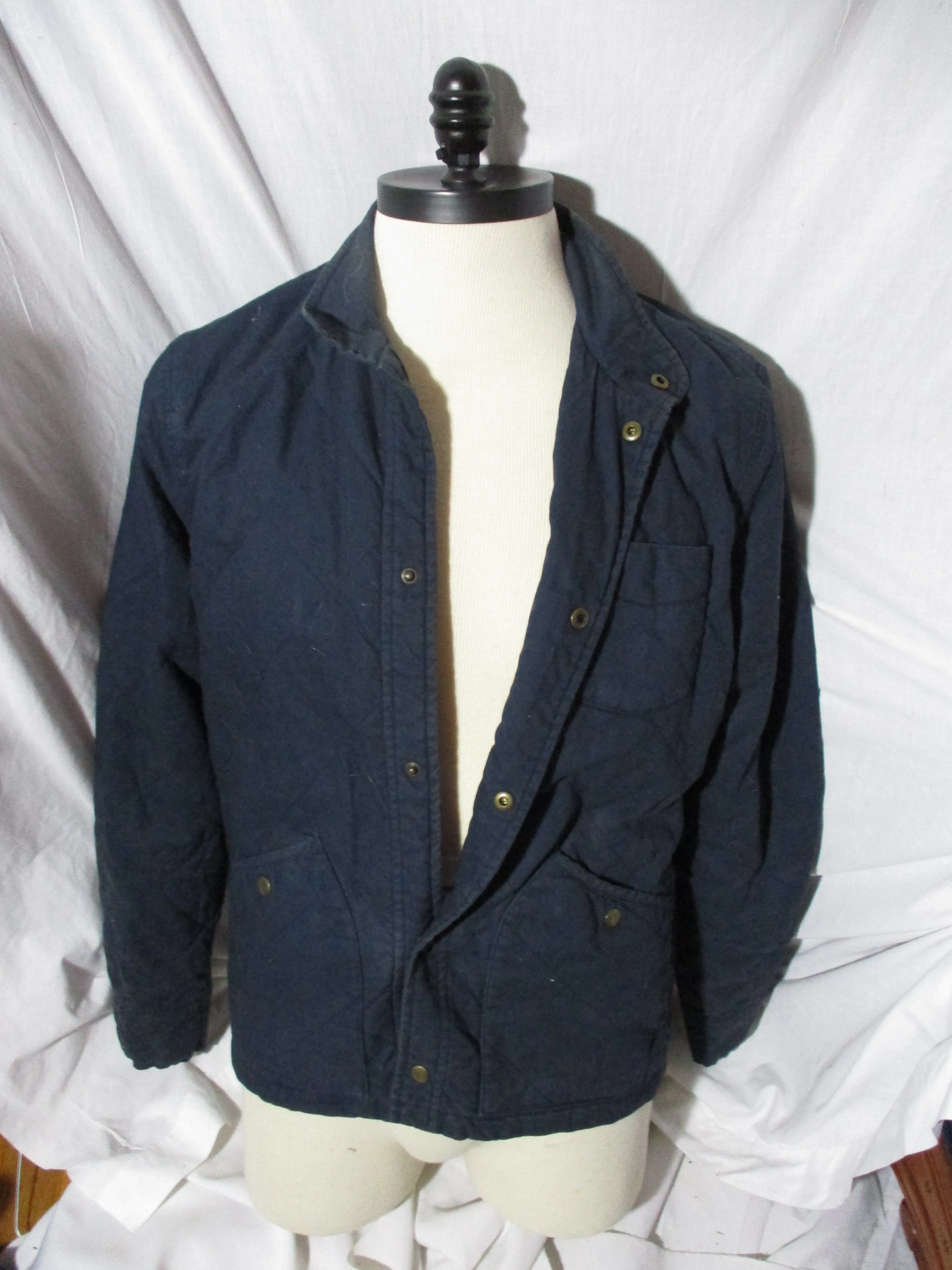 JACK WILLS ENGLAND Cotton Quilted Field Barn JACKET Coat L Fall winter Navy Blue