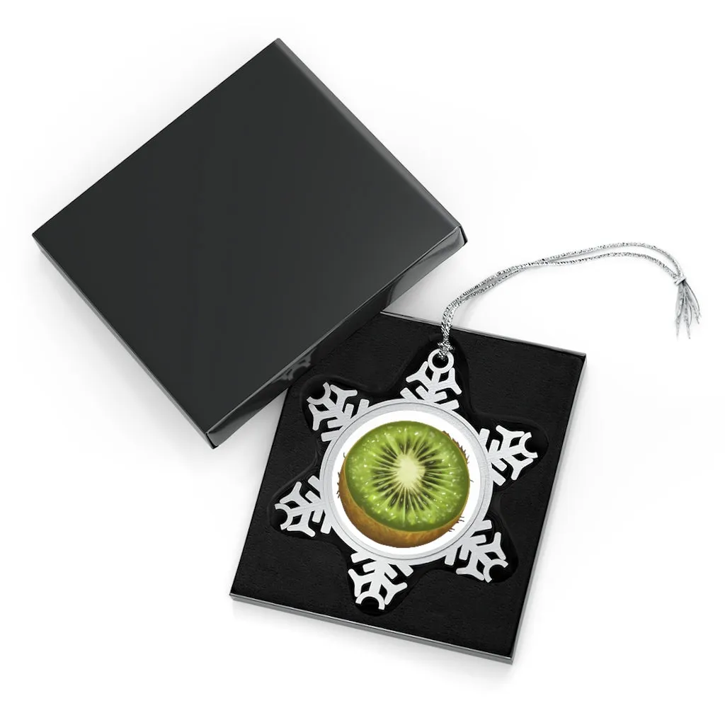 Kiwi Pewter Snowflake Ornament