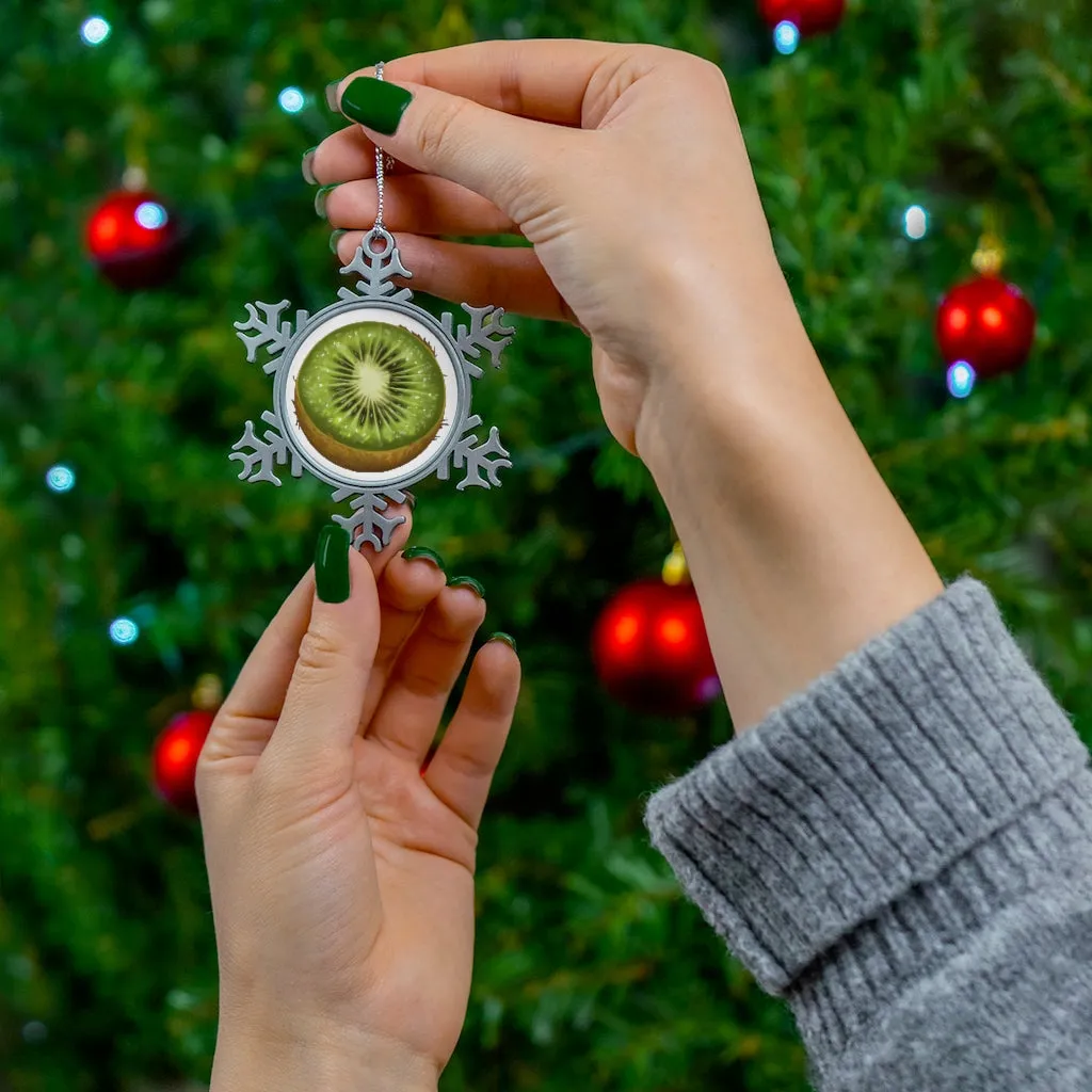 Kiwi Pewter Snowflake Ornament