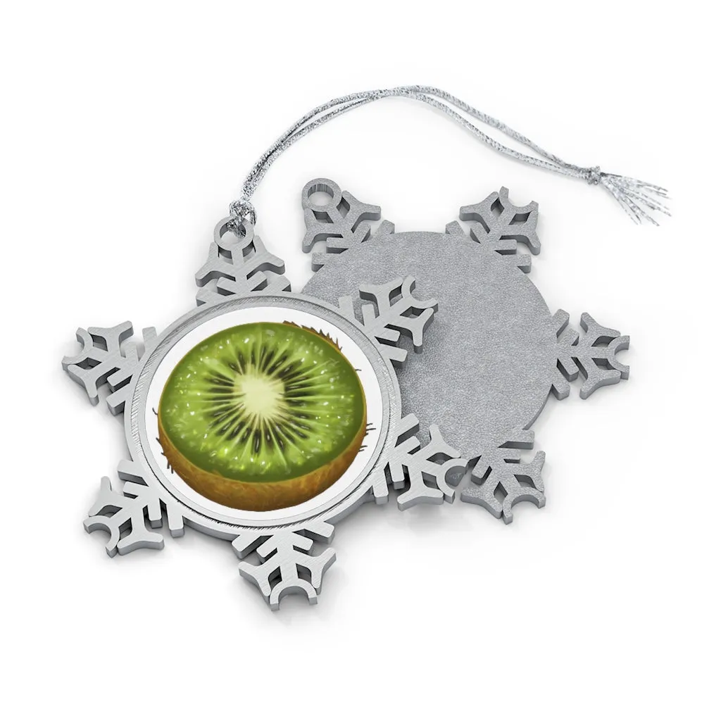 Kiwi Pewter Snowflake Ornament