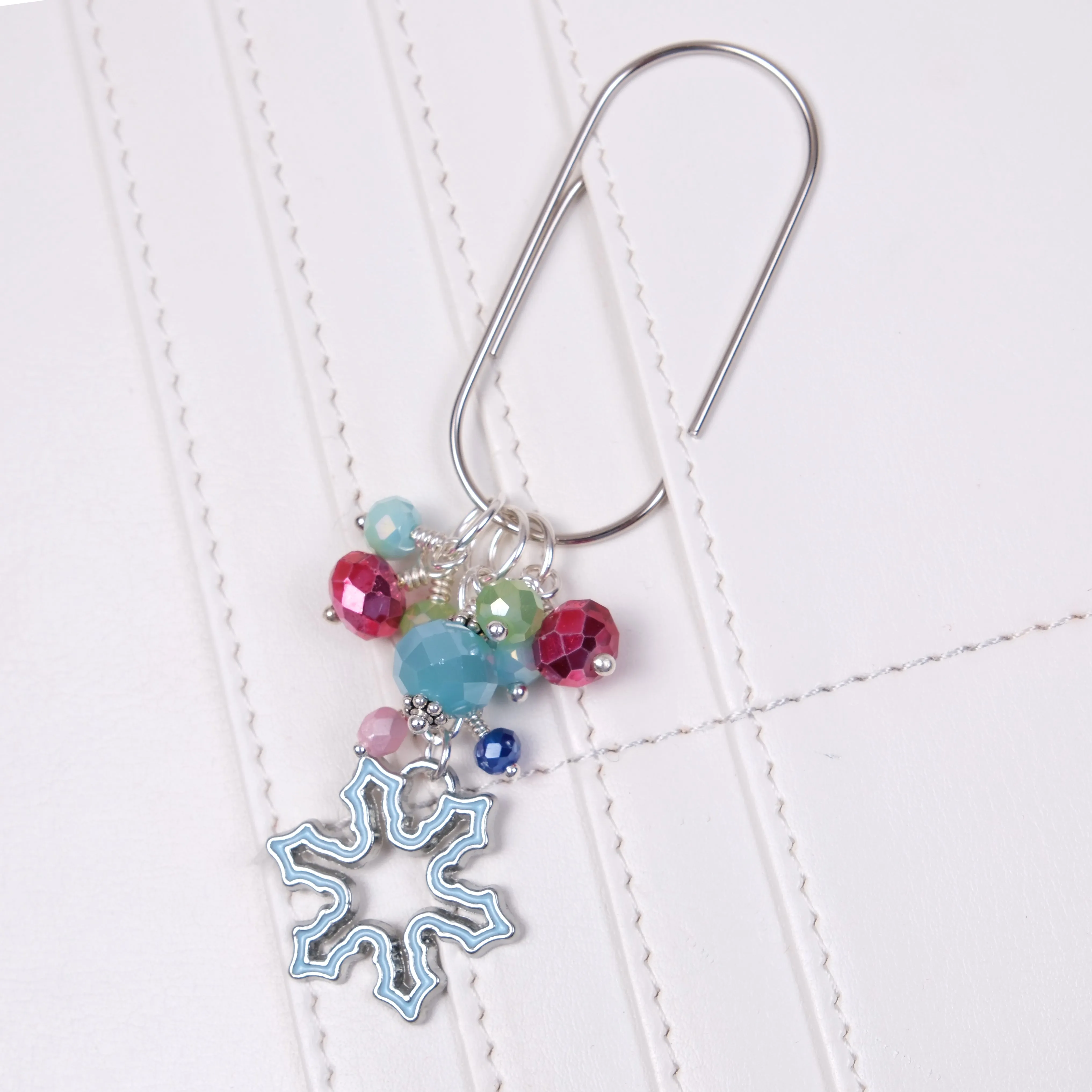 Let It Snow Enamel Snowflake Dangle Planner Clip or Charm