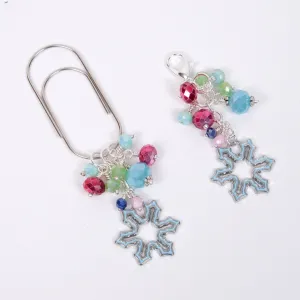 Let It Snow Enamel Snowflake Dangle Planner Clip or Charm