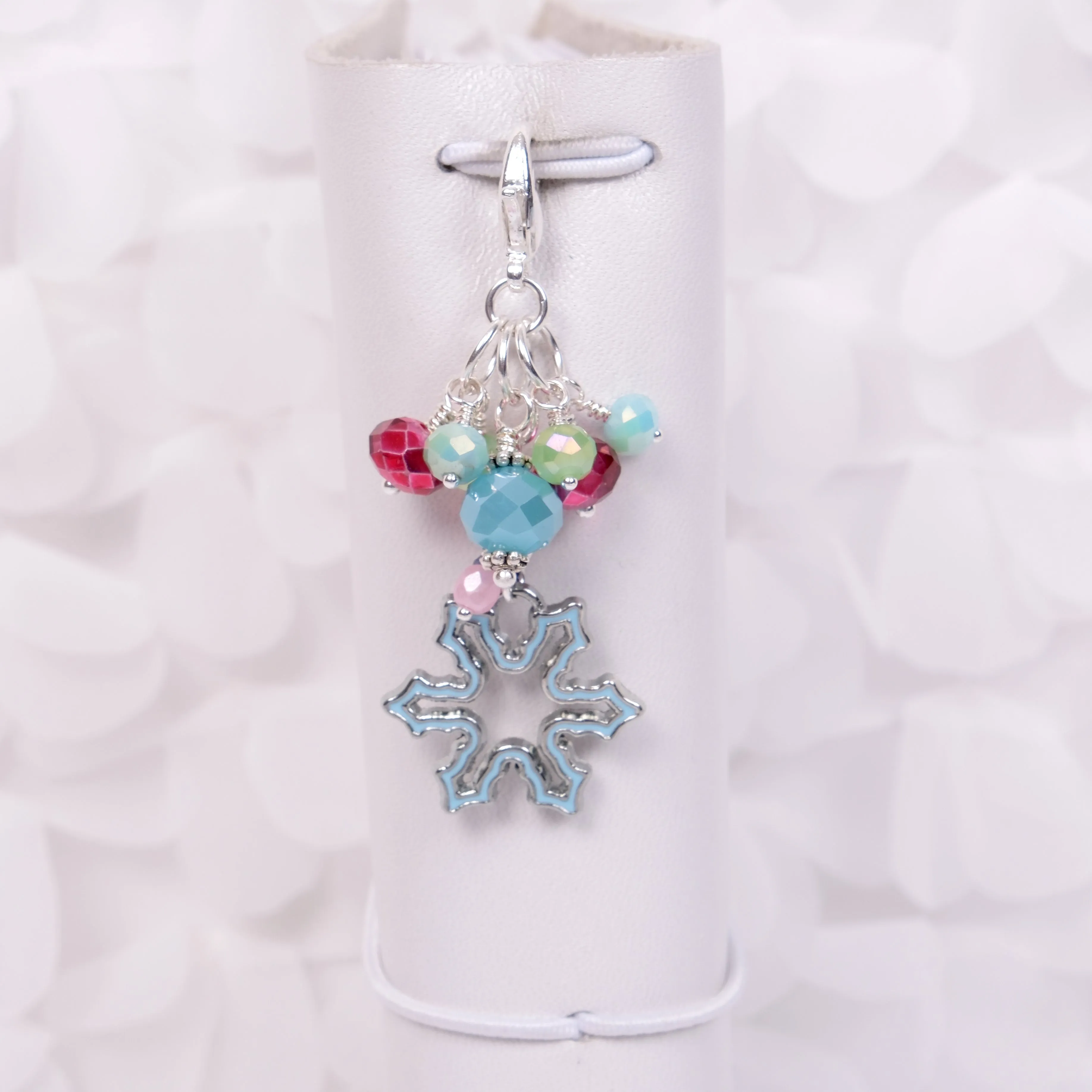 Let It Snow Enamel Snowflake Dangle Planner Clip or Charm