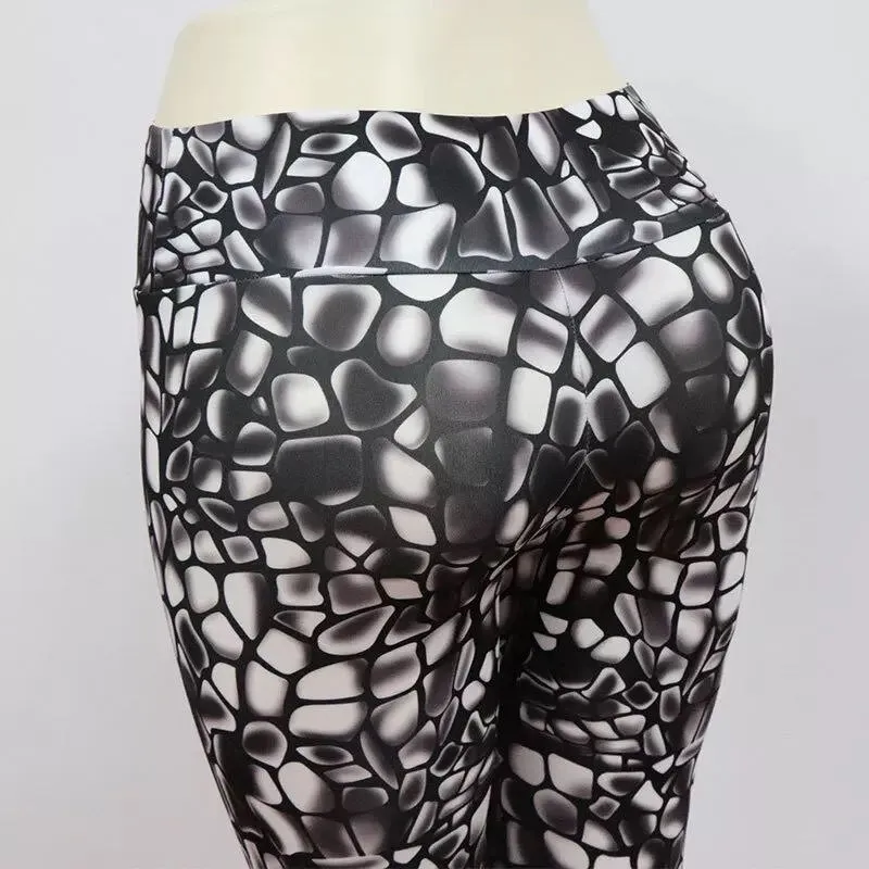 New High Waist Print Sports Pants