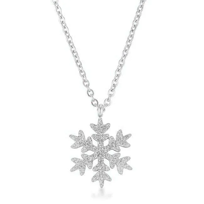 Noelle Snowflake Silver Necklace