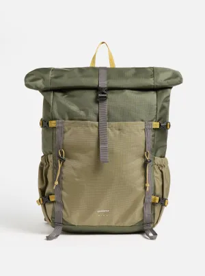 Sandqvist Forest Hike Backpack in Multi Trek/Leaf Green Recycled Nylon