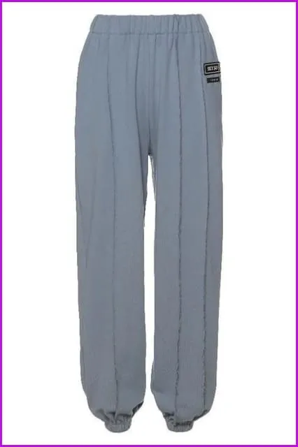 Side Pocket High Waist Blue Jogger Pants DA138