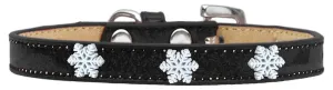 Snowflake Widget Dog Collar Black Ice Cream Size 10