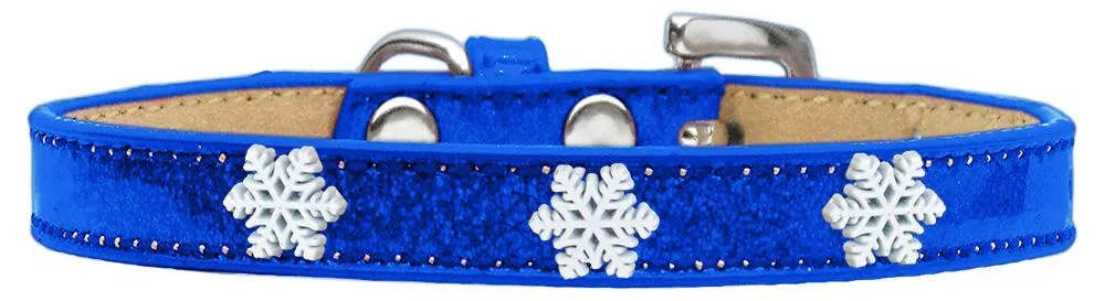 Snowflake Widget Dog Collar Blue Ice Cream Size 14