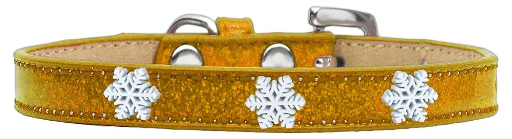 Snowflake Widget Dog Collar Gold Ice Cream Size 14