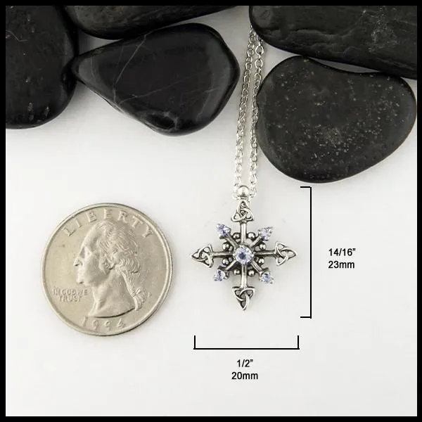 Trinity Snowflake Pendant & Earring Set in Gold