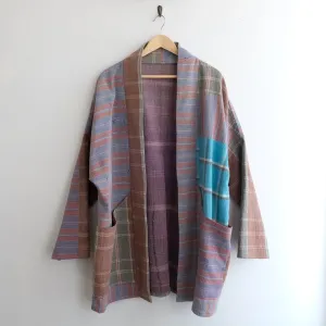 XL Lavender and Blue Plaid Anoushka Jacket LL115